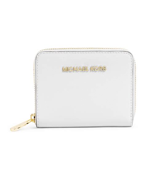 michael kors white striped wallet|Michael Kors optic white wallet.